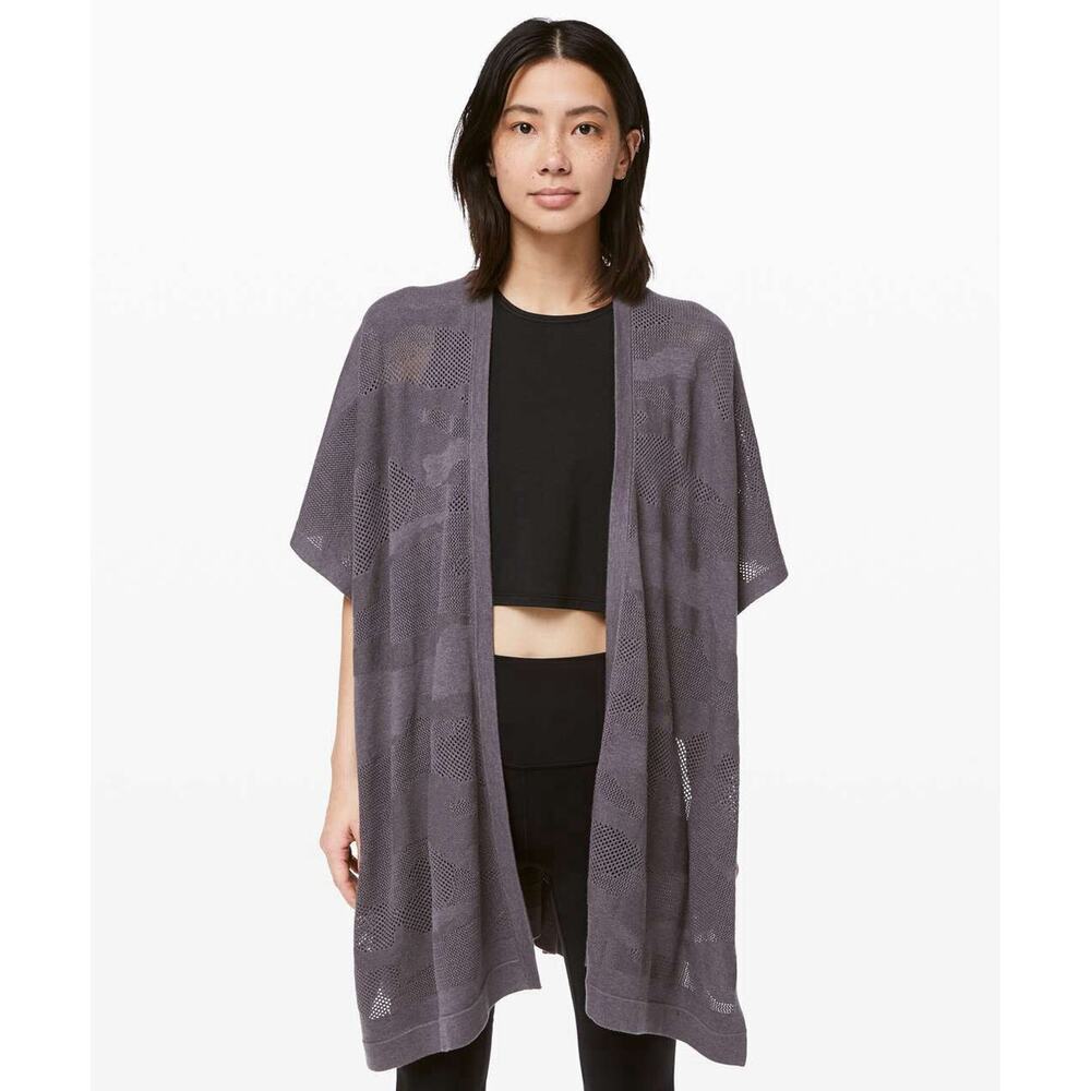 Lululemon Womens Find Your Light Wrap‎ Cardigan Kimono One Size Gray